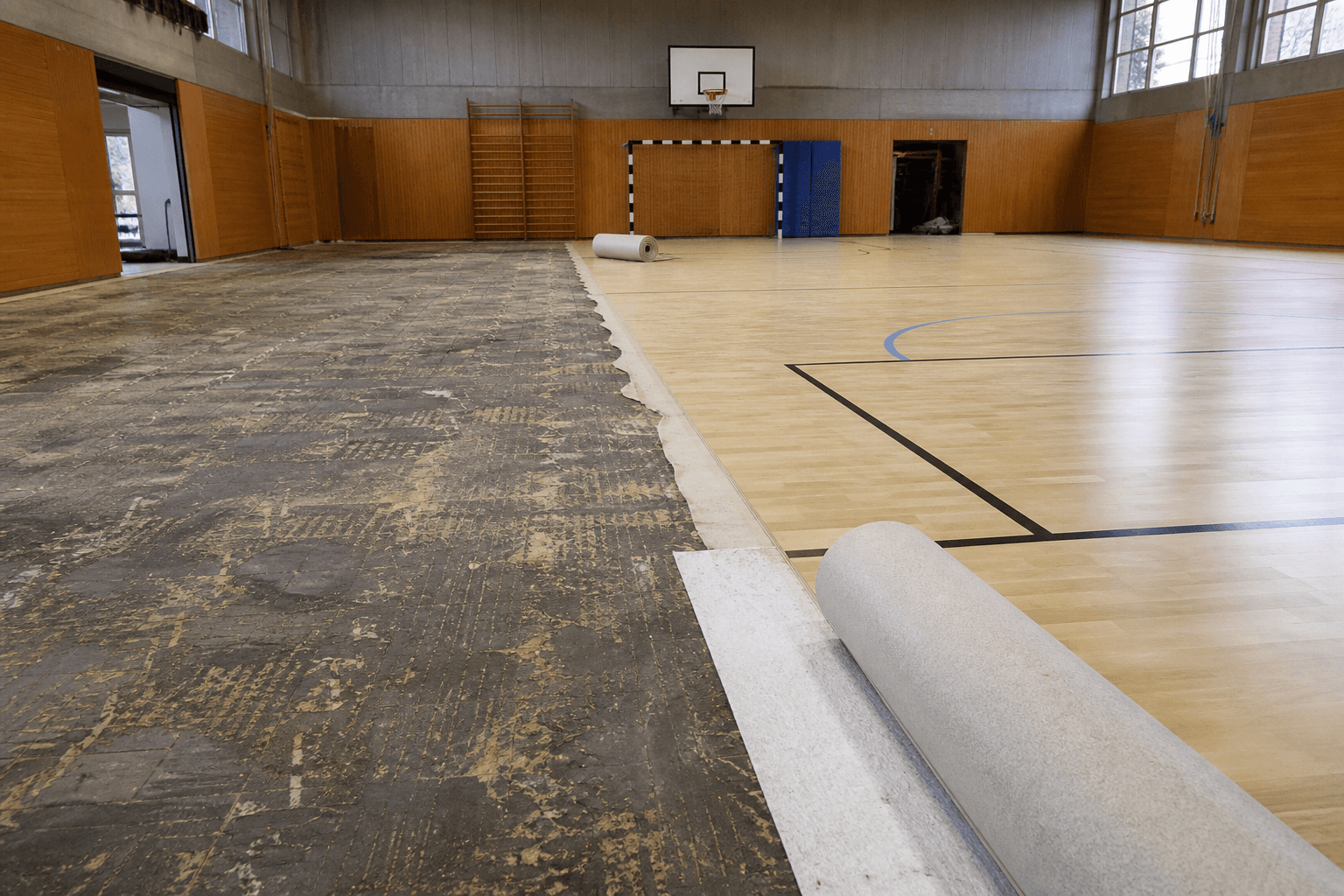 Sanierung eines Hallenbodens